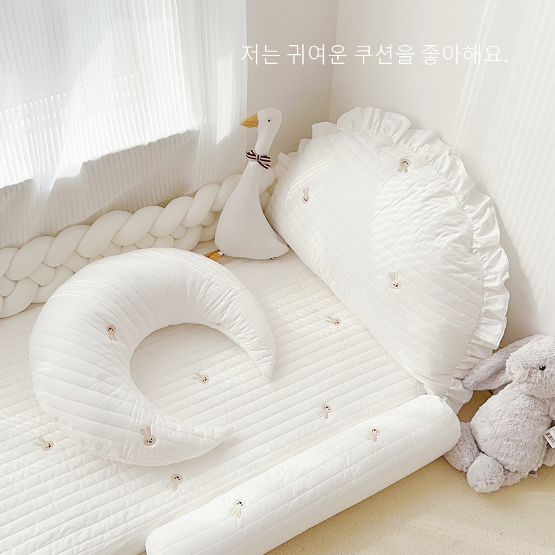 婴儿床头靠枕软包大靠背半月水饺枕垫宿舍学生宝宝床围可拆洗