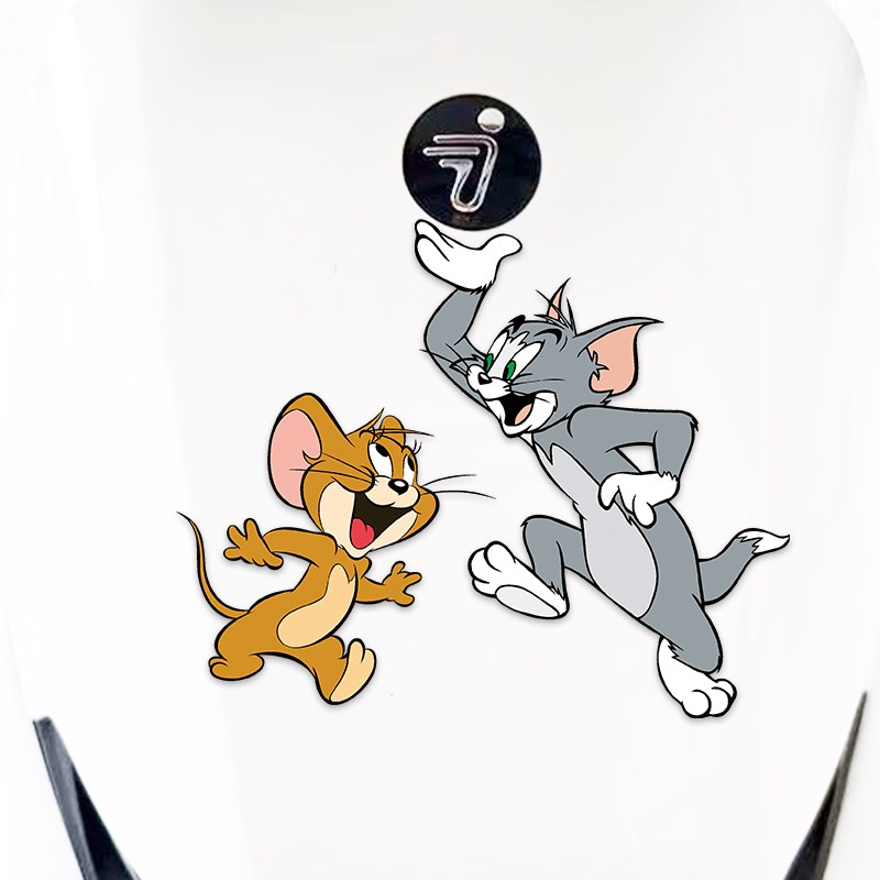 九号电动车贴纸车头猫和老鼠防水防晒贴通用搞笑电车身九号贴纸