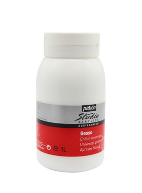 法国贝碧欧Pebeo专业丙烯颜料辅料白黑色石膏底料 丙烯油画布底涂