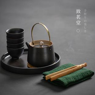 陶瓷整套茶具干泡茶盘简约创意家用办公旅行送礼功夫茶具套装 日式