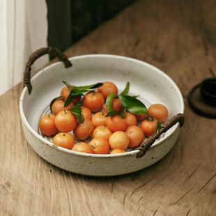 玩物志复古田园水果盘面包篮红烧肉炖菜大碗粗陶日式提篮盘沙拉碗