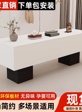 中岛台展示桌服装店鞋包店简约现代展示柜黑色白色鞋包收纳柜商场