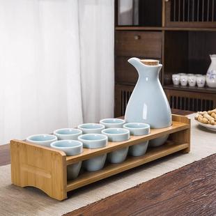 青瓷酒具套装 一斤装 复古分酒器家用陶瓷黄清酒小酒盅酒壶喝白酒杯