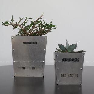 NBHD块根植物不锈钢盆家居介质透气透水花盆全金属造景盆户外室内