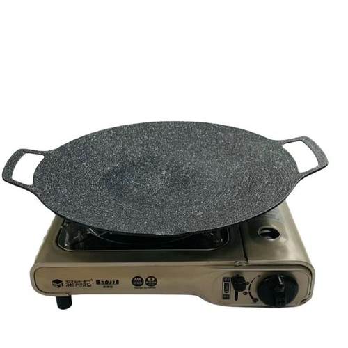 韩式户外便携烤肉盘烧烤盘子家用不粘锅铁板烧电磁炉卡式炉铁板烤