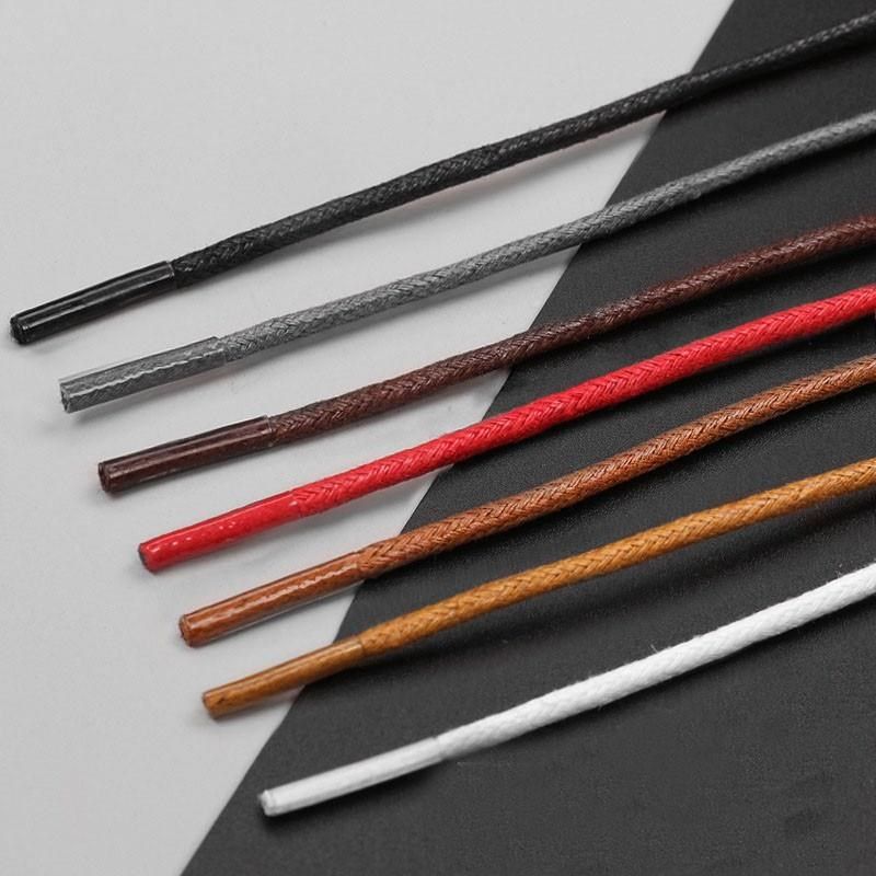 皮鞋鞋带马丁靴男女圆形英伦黑色棕色小皮鞋细短商务休闲打蜡绳子