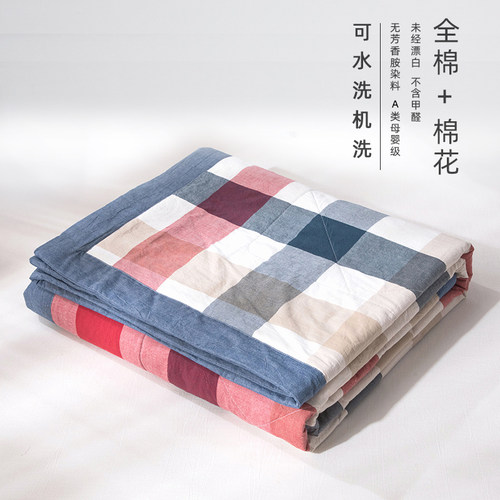 A类里外全棉棉花夏凉被空调被 可水洗纯棉单双人夏天薄被子四件套