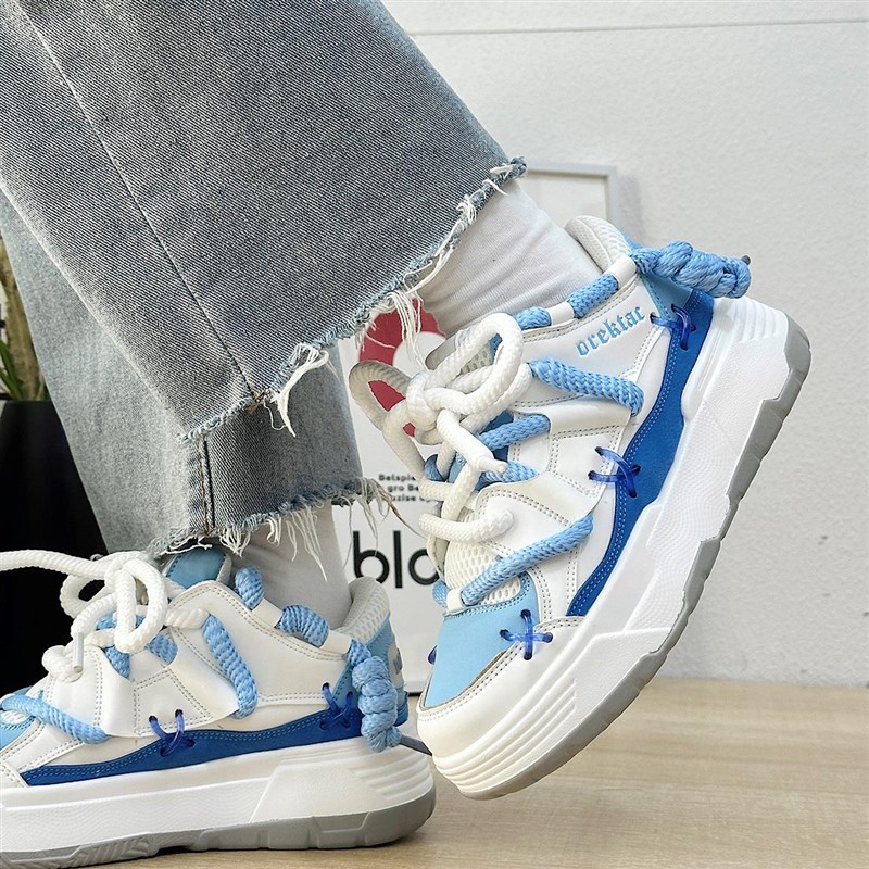 男鞋厚底增高老爹鞋男士款潮流春秋季学院风百搭休闲运动透气鞋子
