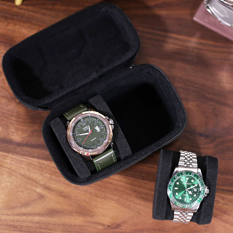 旅行便携表盒防尘抗压多表黑色手表收纳包随身腕表保护盒放表盒子