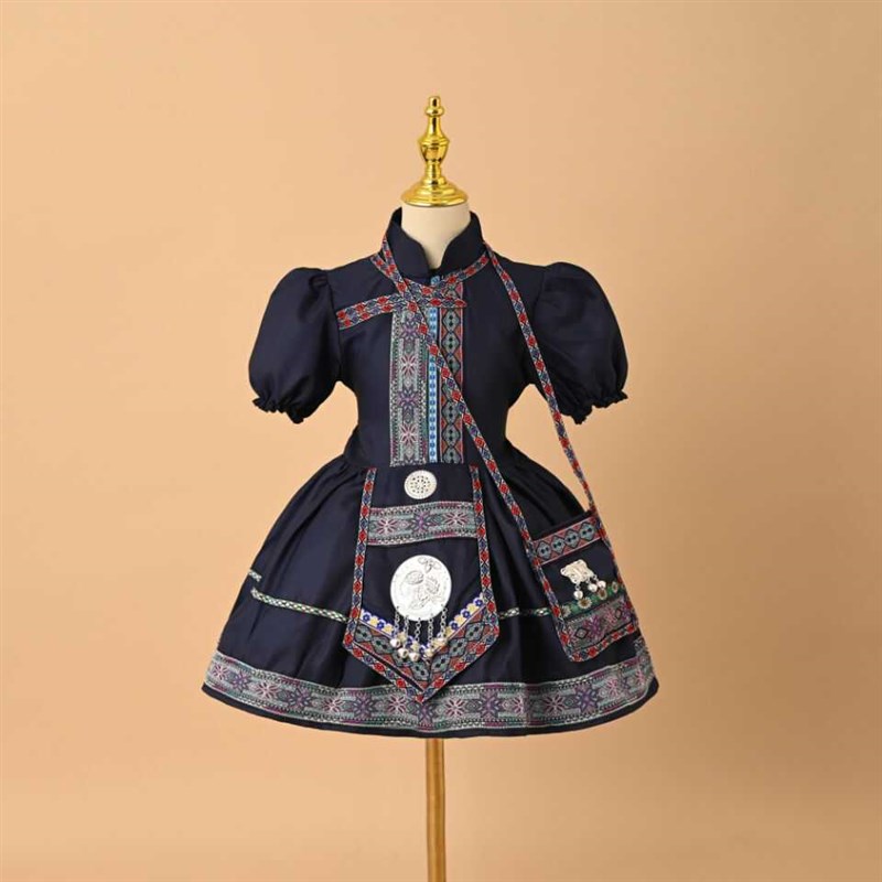 三月三少数民族服装儿童广西壮族服饰民族彝族舞蹈演出表演服六一