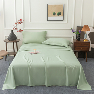 夏季100%竹纤维床单纯色软凉席三件套素色M席子凉感亲肤凉爽不沾