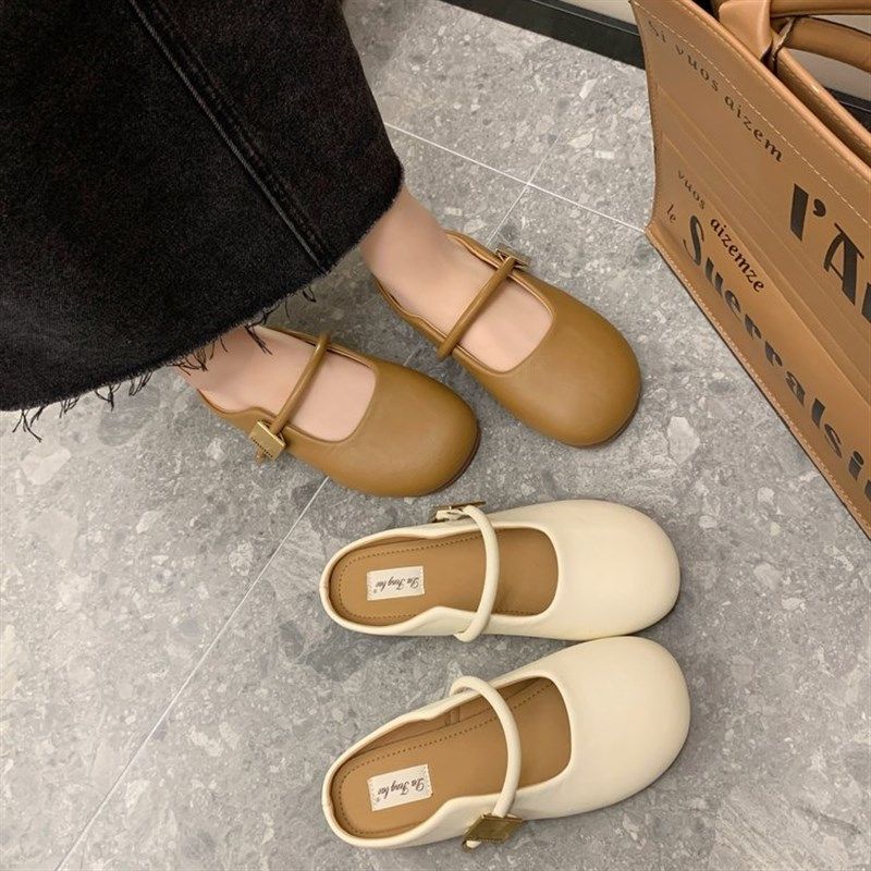 软底包头半拖鞋女外穿2025新款春夏平底孕妇一脚蹬半托鞋单鞋,女鞋,包头拖,淘宝优惠券,粉丝福利购,淘宝优惠卷