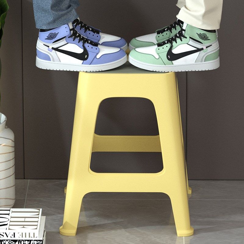 加厚塑料凳子成人家用餐桌高凳现代简约客厅方凳可叠放防滑矮凳