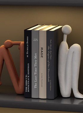 简约现代抽象雕塑人物书档摆件客厅电视酒柜书柜桌面家居软装饰品