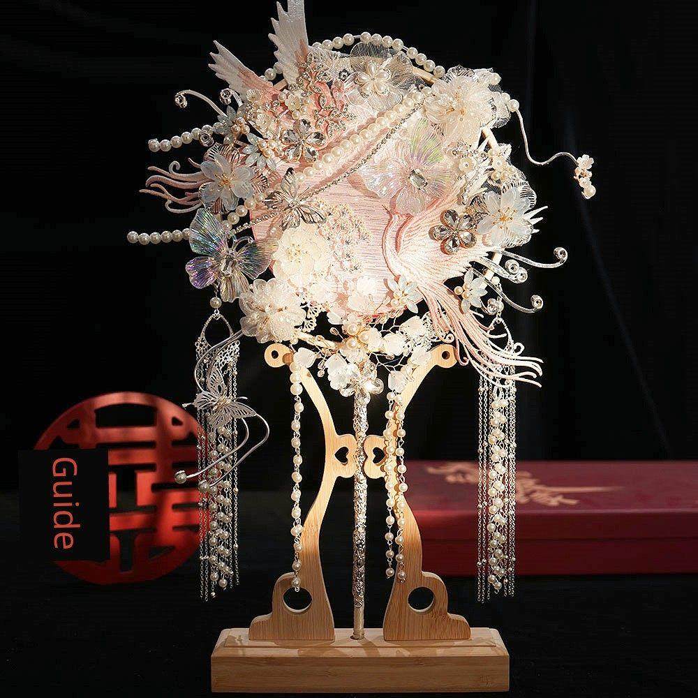 新娘结婚团扇双面粉色重工中式婚礼出嫁秀禾喜扇子手工DIY材料包,家居饰品,工艺扇/团扇/喜扇/折扇,淘宝优惠券,粉丝福利购,淘宝优惠卷