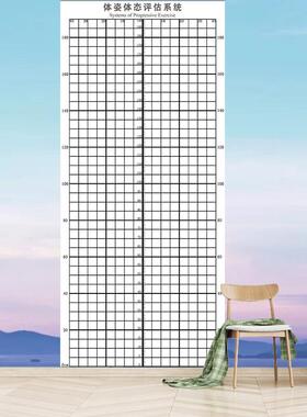 专业定制简易健身房工作室体态评估表瑜伽馆私教体测图壁画墙纸布