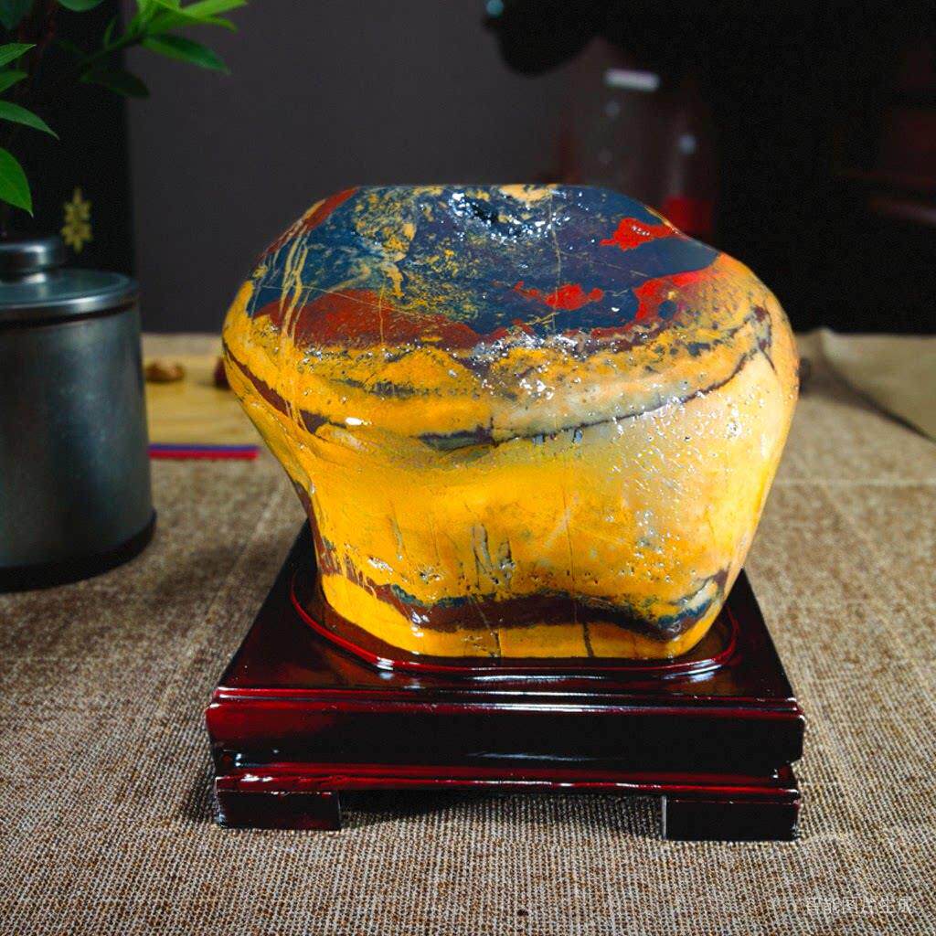 天然奇石摆件观赏石黄蜡石猪肉石鸡血石原石招财镇宅装饰孤品送礼