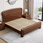 橡胶木实木榫卯床1.8米双人床主卧室大床1.5米储物床架床婚床家具