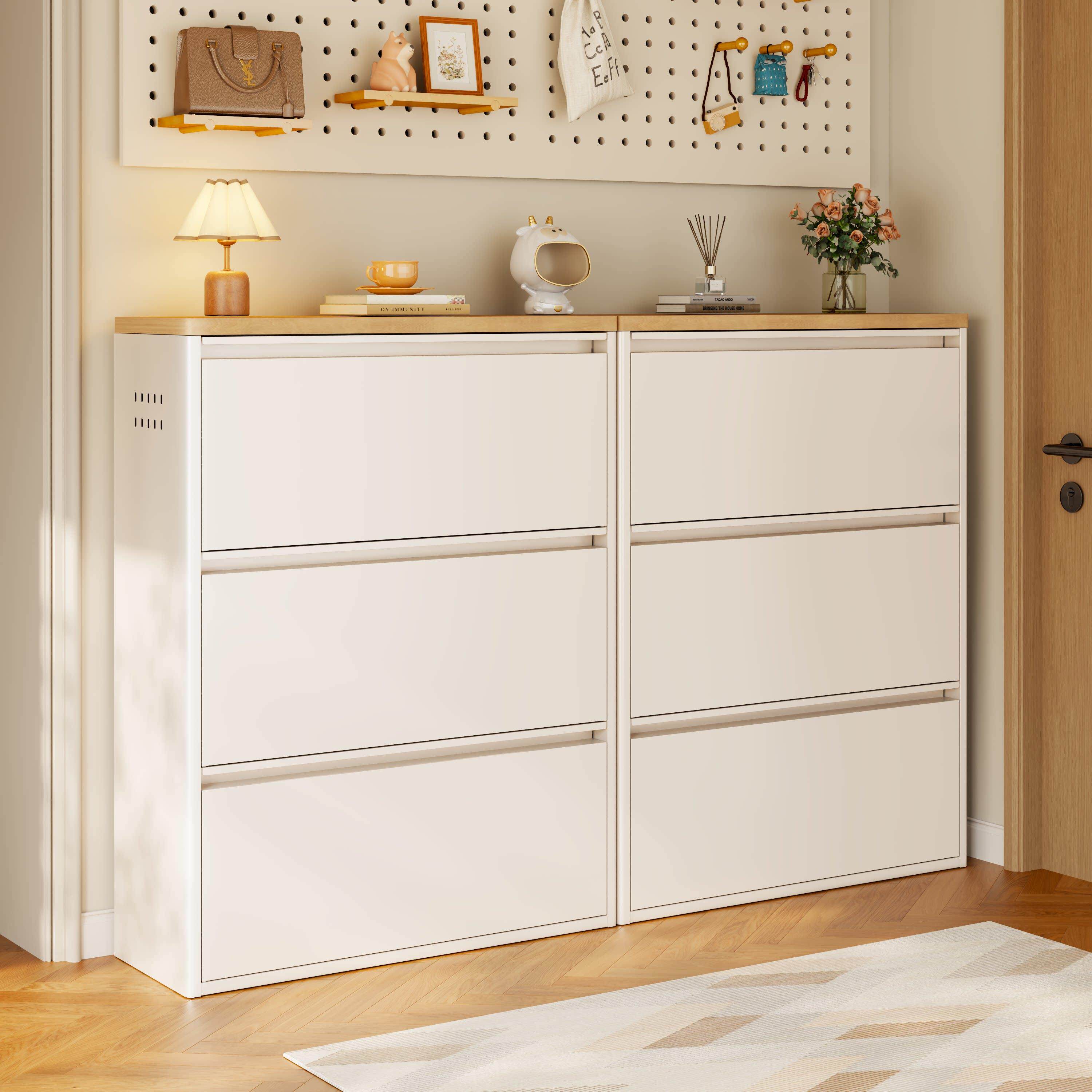 15cm超薄钢制翻斗鞋柜家用门口室内一体靠墙入户门玄关柜小窄鞋架