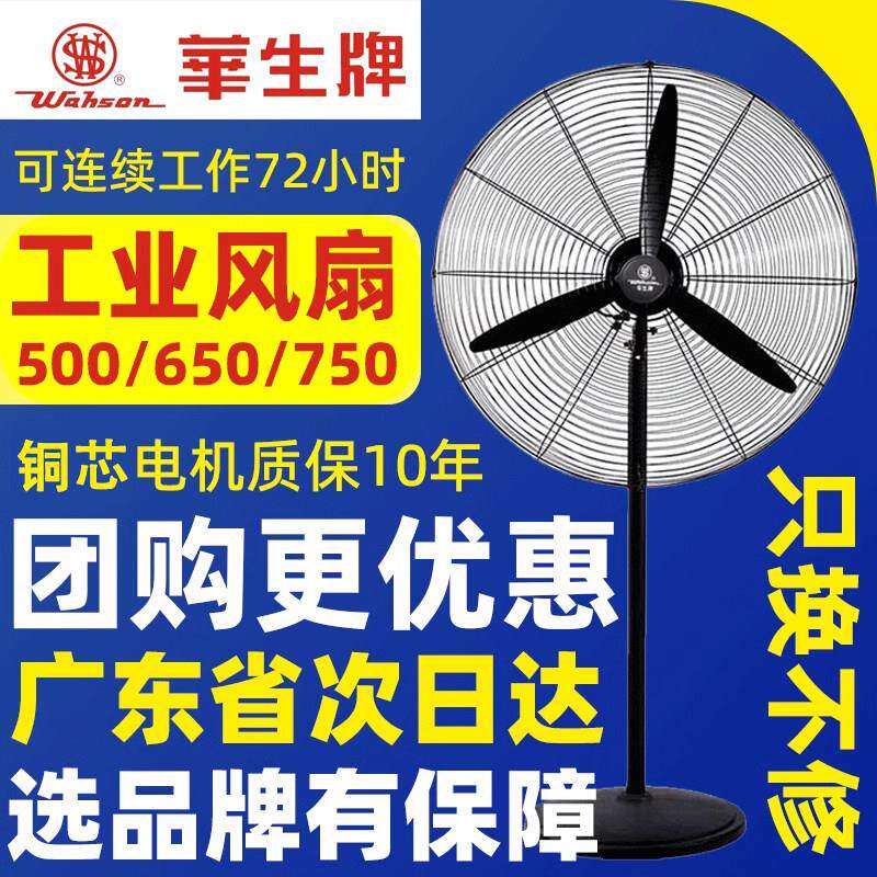 工业电风扇强力商用大功率大风力工厂落地扇750牛角壁挂扇650
