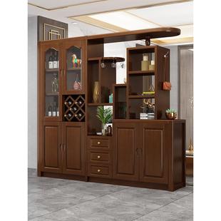 实木客厅隔断柜进门玄关柜双面间厅柜新款中式酒柜屏风鞋柜门厅柜