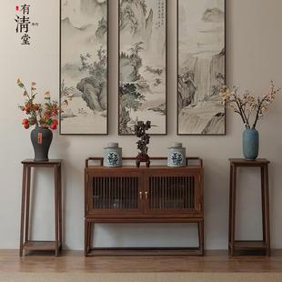 有清堂餐边柜黑胡桃木厨房橱柜家用储物柜茶水柜实木客厅置物柜