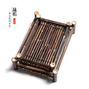 饰盘茶台 晟佑家用紫竹制小茶盘功夫茶具茶奉托盘糕点水果盘茶海装