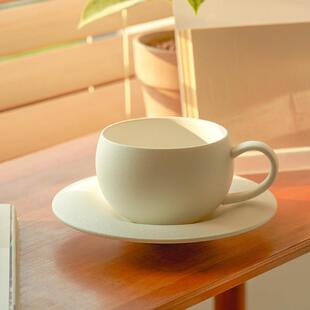 肆月覆古咖啡杯子高级感咖啡杯碟陶瓷蛋杯拿铁拉花杯精致下午茶杯