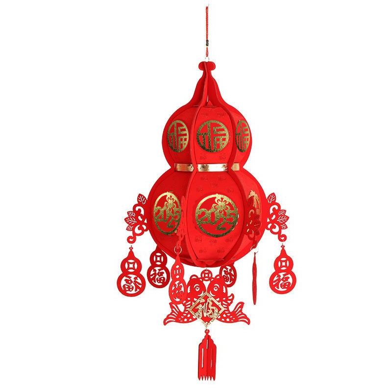 春节葫芦灯笼幼儿园手工diy宫灯商场珠宝店乔迁挂件福字