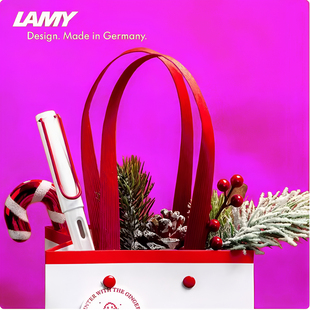 德国LAMY凌美钢笔姜饼人马卡龙圣诞红白钢笔礼盒学生练字男女团购