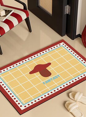 红色蘑菇地垫入户门垫玄关进门脚垫2025新款防滑耐脏门口喜庆地毯