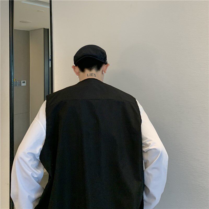 2022KTV服务员马甲工作服酒吧马夹制服夜场服务生工装理发绣LOGO