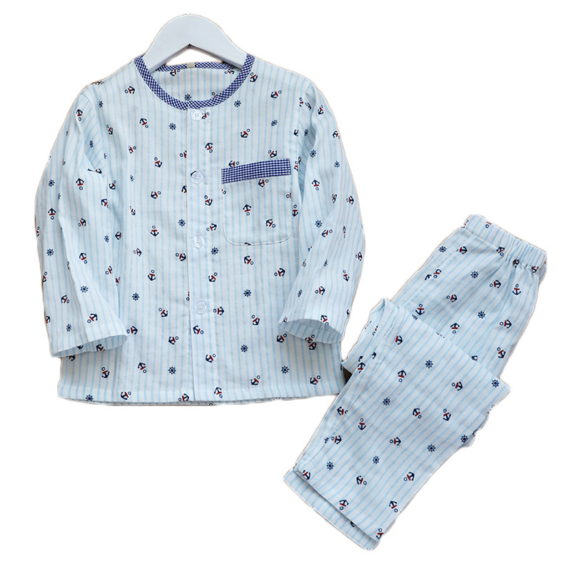 春秋夏季全棉纱布儿童男童长袖睡衣纯棉男孩中大童家居服薄款套装,童装/婴儿装/亲子装,家居服套装,淘宝优惠券,粉丝福利购,淘宝优惠卷