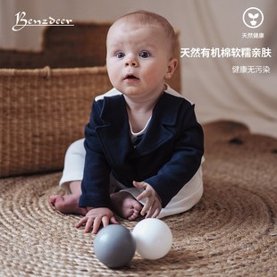 男宝宝周岁礼服连体衣百岁爬服一岁宝宝1岁男宝宝冬装 生日西装