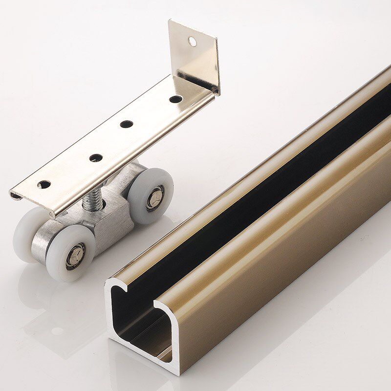 。移门吊轨吊趟门轨道加厚移门滑轮推拉门轨道加厚实木门折叠门吊
