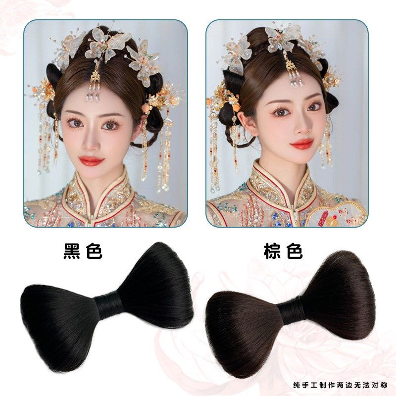 新中式秀禾新娘造型蝴蝶结假发包全发丝头顶后区中式婚礼发饰发髻,美发护发/假发,发包/丸子,淘宝优惠券,粉丝福利购,淘宝优惠卷
