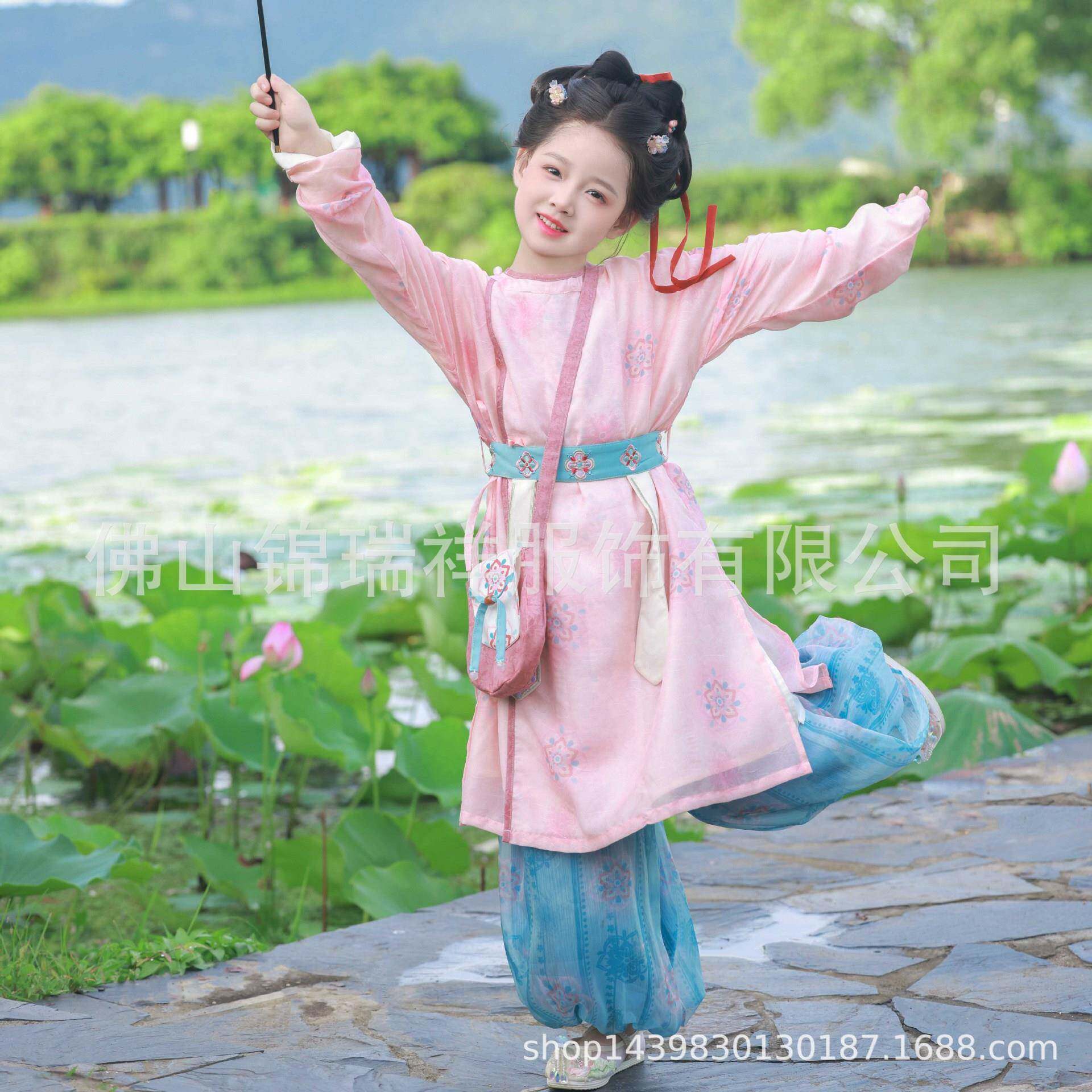 2025秋汉服女童套装儿童高级两件套分体唐装国学服中小童宝宝衣服