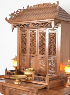 小佛龛神龛带门挂墙神台