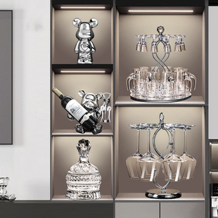 德国酒柜红酒杯套装家用高级感展示柜摆件醒酒器倒挂白酒高脚杯架