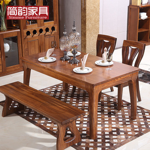 乌金木纯实木家具 乌金木餐桌椅组合一桌六/四椅 乌金木实木餐桌