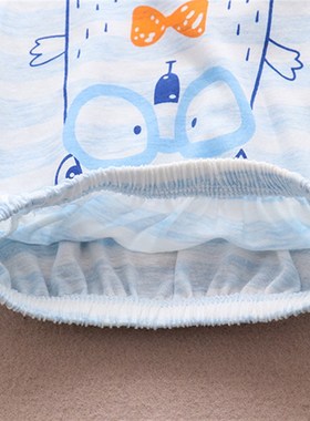 宝宝大屁屁PP裤彩棉薄款夏季男童儿童裤子护肚女童婴幼儿春秋款童