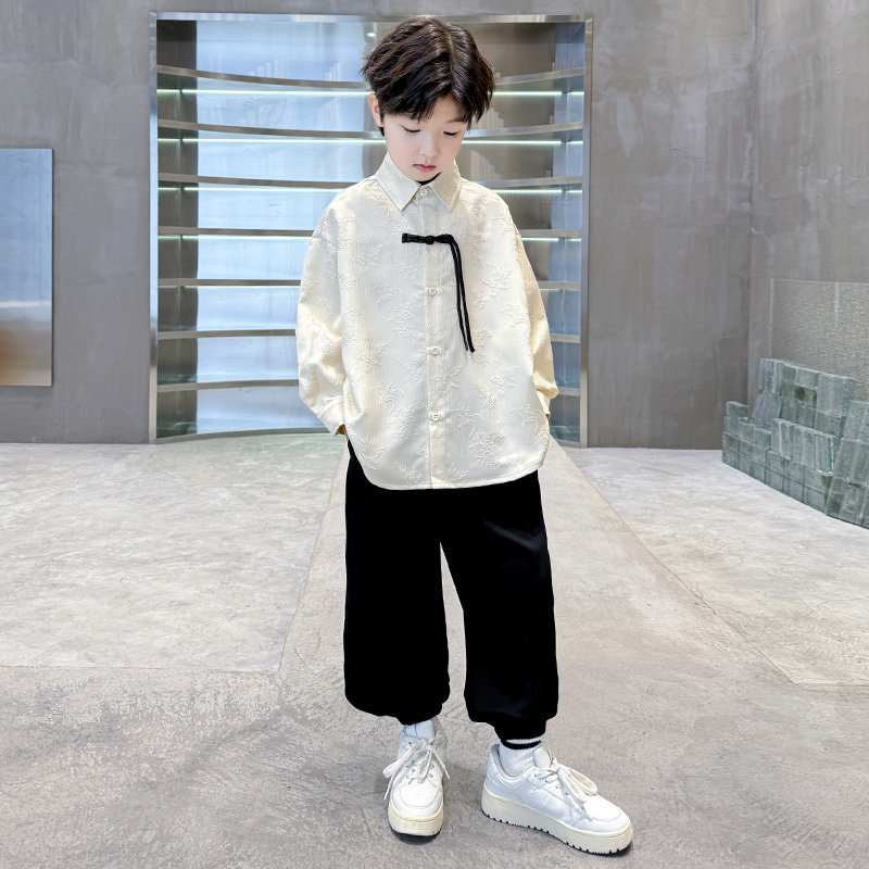 男童汉服2024新款衬衫领中式唐装春秋款中大童古风国潮夏装演出服,童装/婴儿装/亲子装,唐装,淘宝优惠券,粉丝福利购,淘宝优惠卷