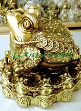 铜金蟾摆件大号家居装饰品店铺客厅办公室桌面吉祥摆设开业礼品