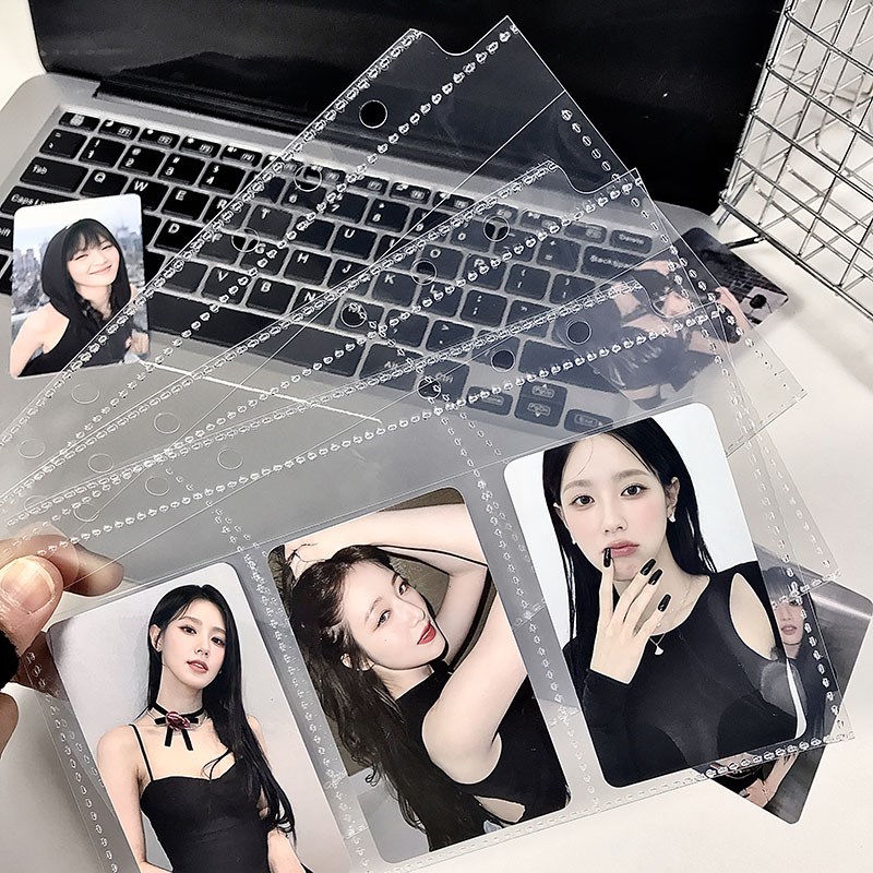 a6加大高透内页一三宫格彩虹星星爱心卡页爱豆小卡收纳活页3寸6寸