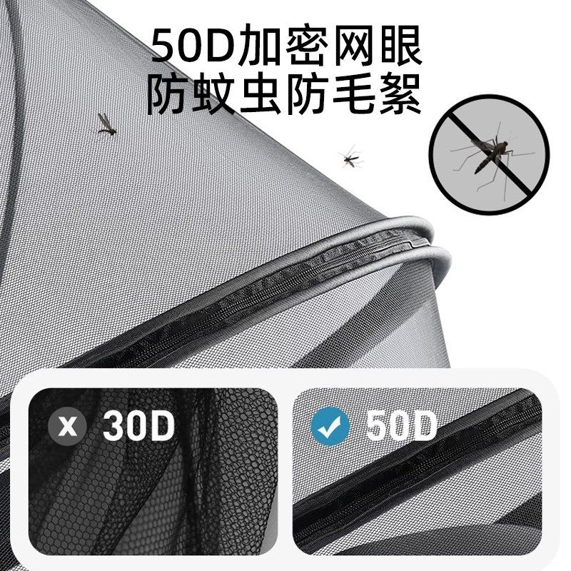 婴儿车蚊帐全罩式通用外出宝宝遛娃神器推车防蚊罩可折叠加密网纱