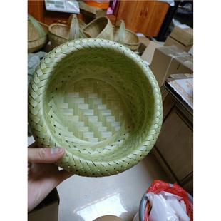 包邮 纯手工竹编制品竹篮子家用双层鸟巢竹水果篮馒头筐收纳茶叶罐