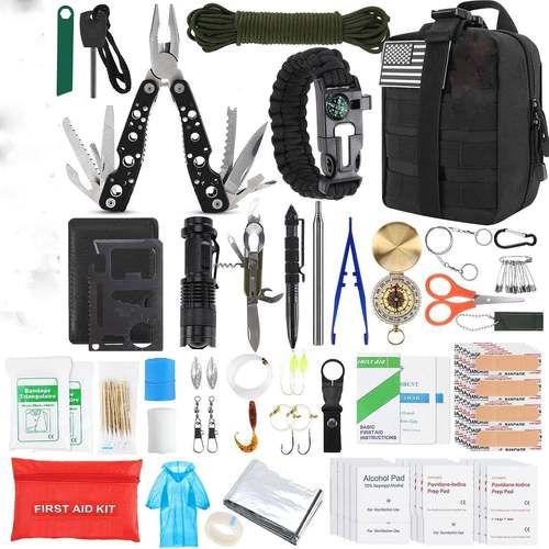 旅行户外SOS装备求生宝盒 工具套装多功能野外生存急救盒应急用品