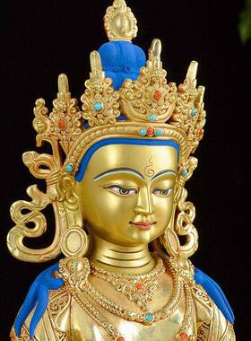 装地藏王PPA菩萨饰》铜鎏金5/7/10/15寸铜像西藏居《家摆件