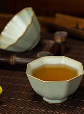 汝窑EUU中式古组合茶杯对杯家用功夫茶主人杯景德复陶镇瓷手工盒