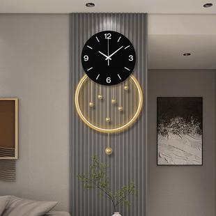 钟表挂钟客石厅家用高级感意创时钟光壁灯挂墙格WY0901-G栅背景装